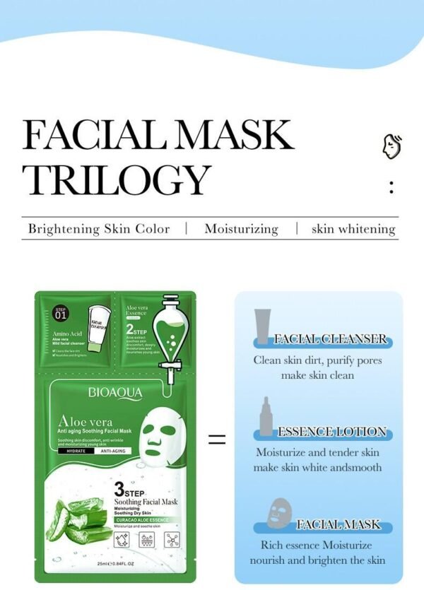 Mascarilla Facial Calmante Antiedad de Aloe Vera – 3 Pasos - Imagen 4