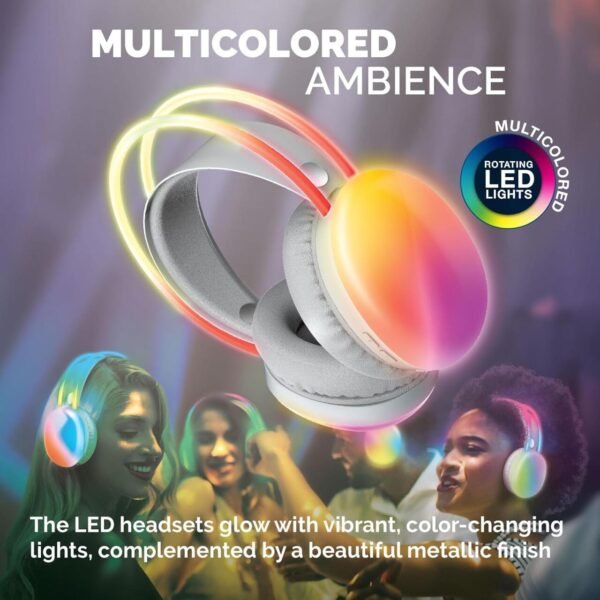 Brookstone Auriculares Inalámbricos con Luces LED Multicolor - Imagen 7