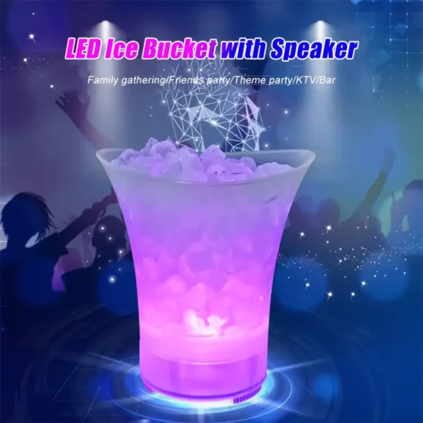 Cubeta Grande Para Hielo Parlante Con Luces LED (5L - 7L) - Imagen 2