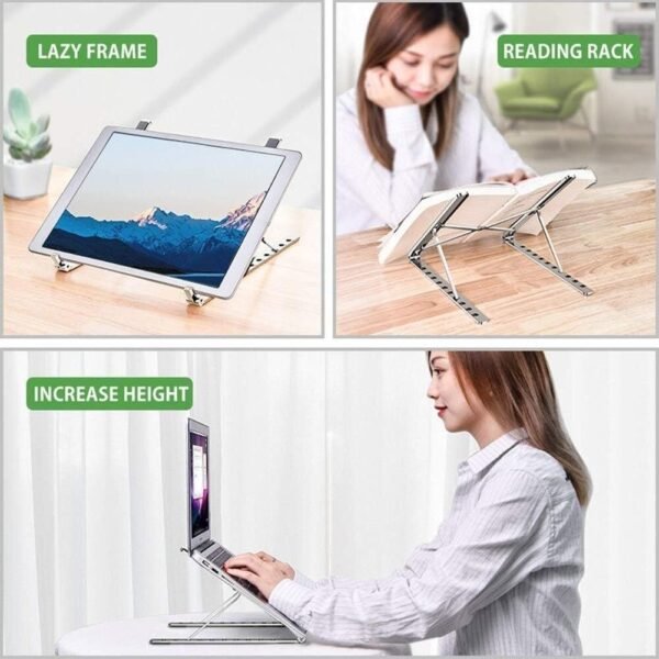 Soporte para ordenador y Tablet de Aleación de Aluminio – Plegable y Ajustable - Imagen 5
