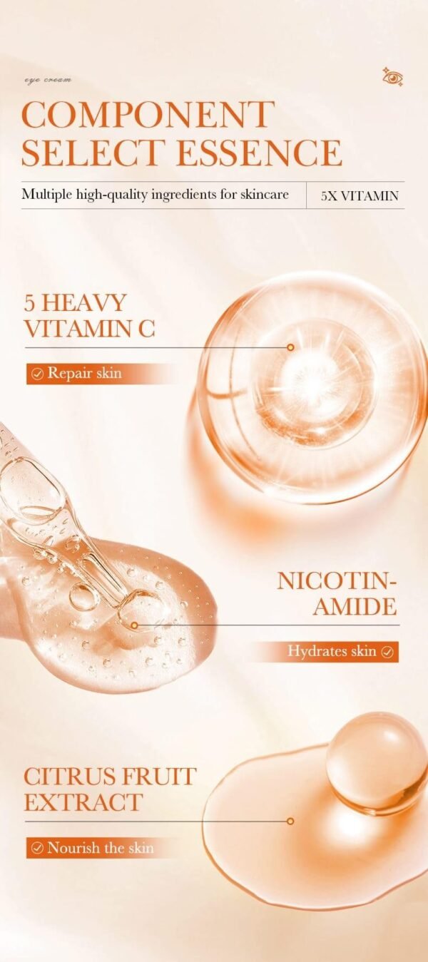 Contorno de Ojos Iluminador con Vitamina C Activa + Niacinamida 20ml – Despierta tu Mirada al Instante - Imagen 2