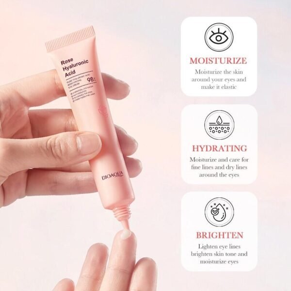 Contorno de Ojos Hidratante con Ácido Hialurónico y Rosa – 20g - Imagen 2