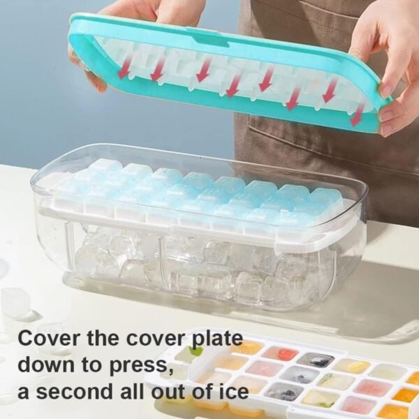 Máquina para hacer cubitos de hielo 2 en 1 con bandeja y tapa - Imagen 6