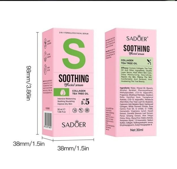 Sérum Facial 2 en 1 con Aceite de Árbol de Té + Colágeno 30ml – Purificación Profunda