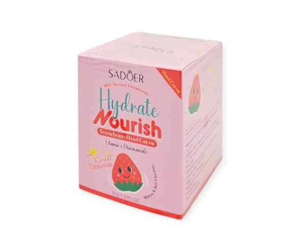 Crema de Manos de Fresa con Vitamina E y Niacinamida 35g – Hidratación, Suavidad y Antioxidantes con Aroma Irresistible - Imagen 2