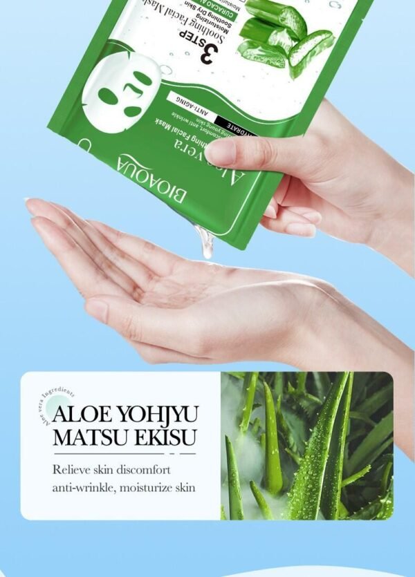 Mascarilla Facial Calmante Antiedad de Aloe Vera – 3 Pasos - Imagen 2