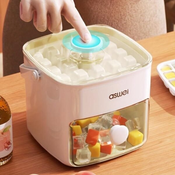 Máquina para Hacer Cubitos de Hielo 2 en 1 con Bandeja y Tapa – Práctica, Moderna y Eficiente - Imagen 6