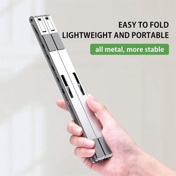 Soporte para ordenador y Tablet de Aleación de Aluminio – Plegable y Ajustable