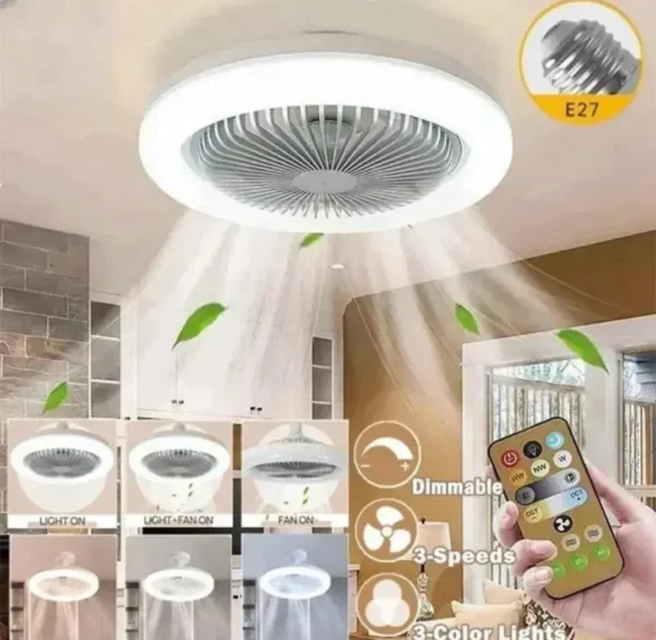 Lámpara-Ventilador de Techo LED Multifuncional con Control Remoto – Confort y diseño en un solo dispositivo