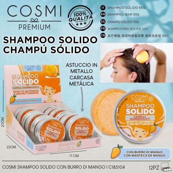 🍃 Champú Sólido de Mango 55g – Limpieza Natural, Aroma Exquisito y Cero Plástico - Imagen 2