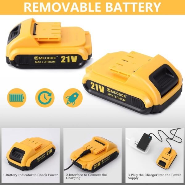 Taladro Inalámbrico 21V con 93 Piezas – Kit Completo para el Hogar 🛠️⚡ - Imagen 4