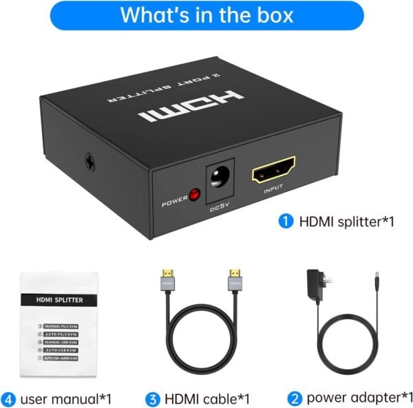 Divisor HDMI 4K – 1 Entrada a 2 Salidas Simultáneas - Imagen 6