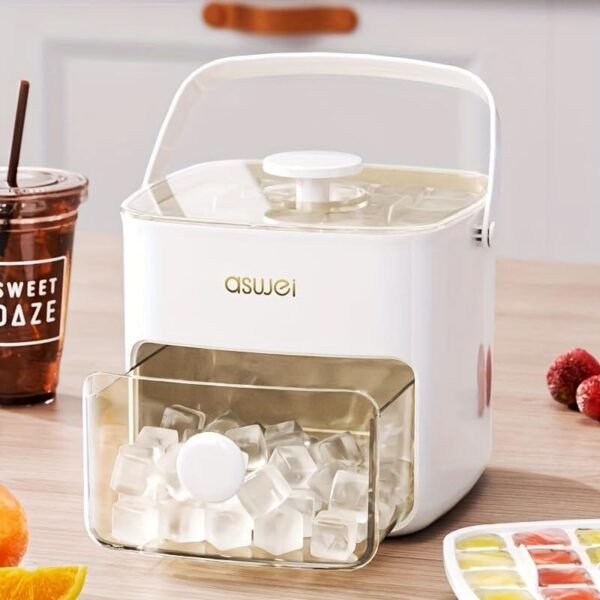 Máquina para Hacer Cubitos de Hielo 2 en 1 con Bandeja y Tapa – Práctica, Moderna y Eficiente - Imagen 4