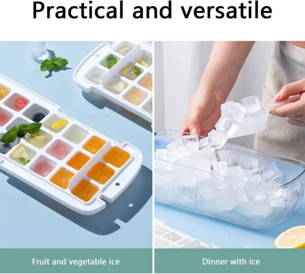 Máquina para hacer cubitos de hielo 2 en 1 con bandeja y tapa - Imagen 3