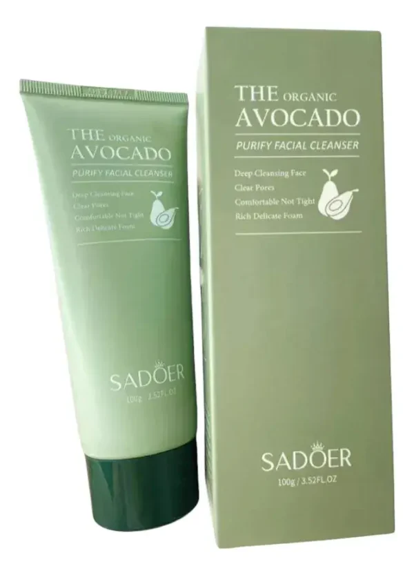 SADOER Limpiador Facial con Extracto de Aguacate 100g – Hidratación y Limpieza Profunda para una Piel Radiante - Imagen 2