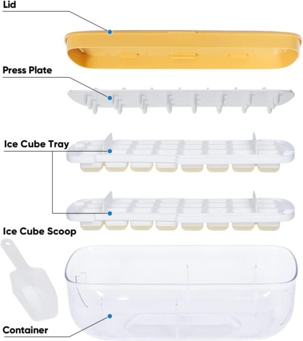 Máquina para hacer cubitos de hielo 2 en 1 con bandeja y tapa - Imagen 2