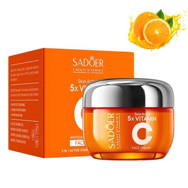 Crema Facial Blanqueadora Iluminadora 5 en 1 con Vitamina C Activa + Niacinamida – Piel Radiante en Cada Aplicación